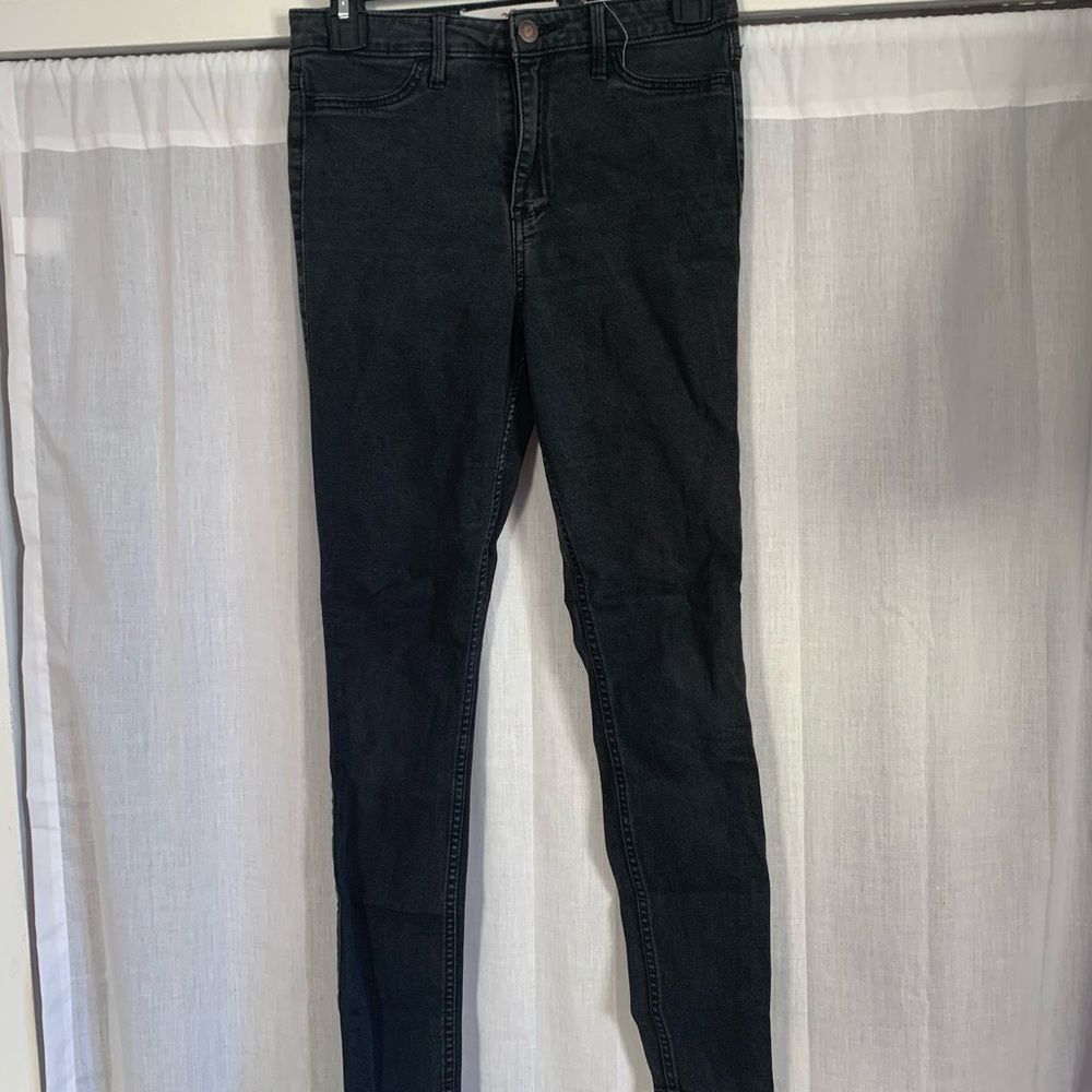high waisted black hollister jeans